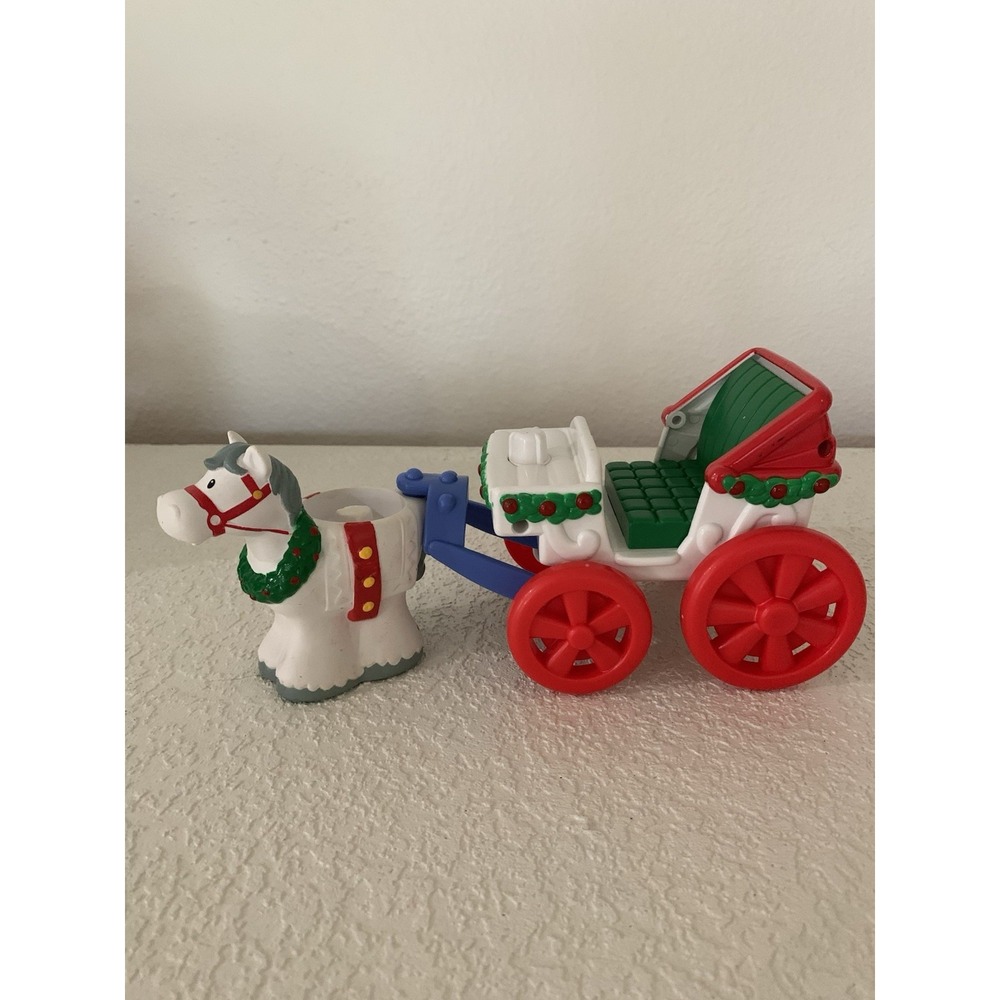 Fisher Price Little People Christmas Discovery Park Carriage And White Horse